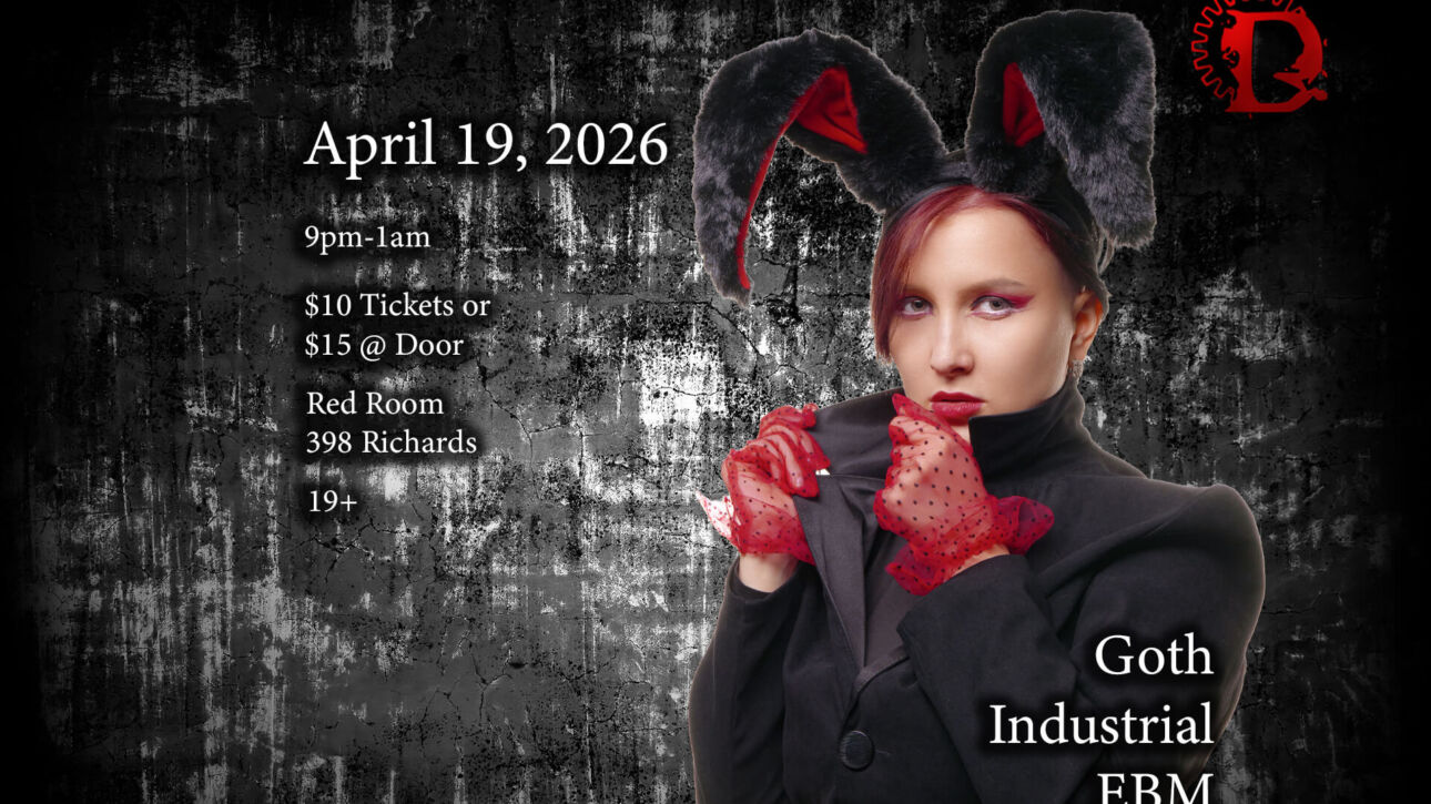 gothic woman with bunny ears